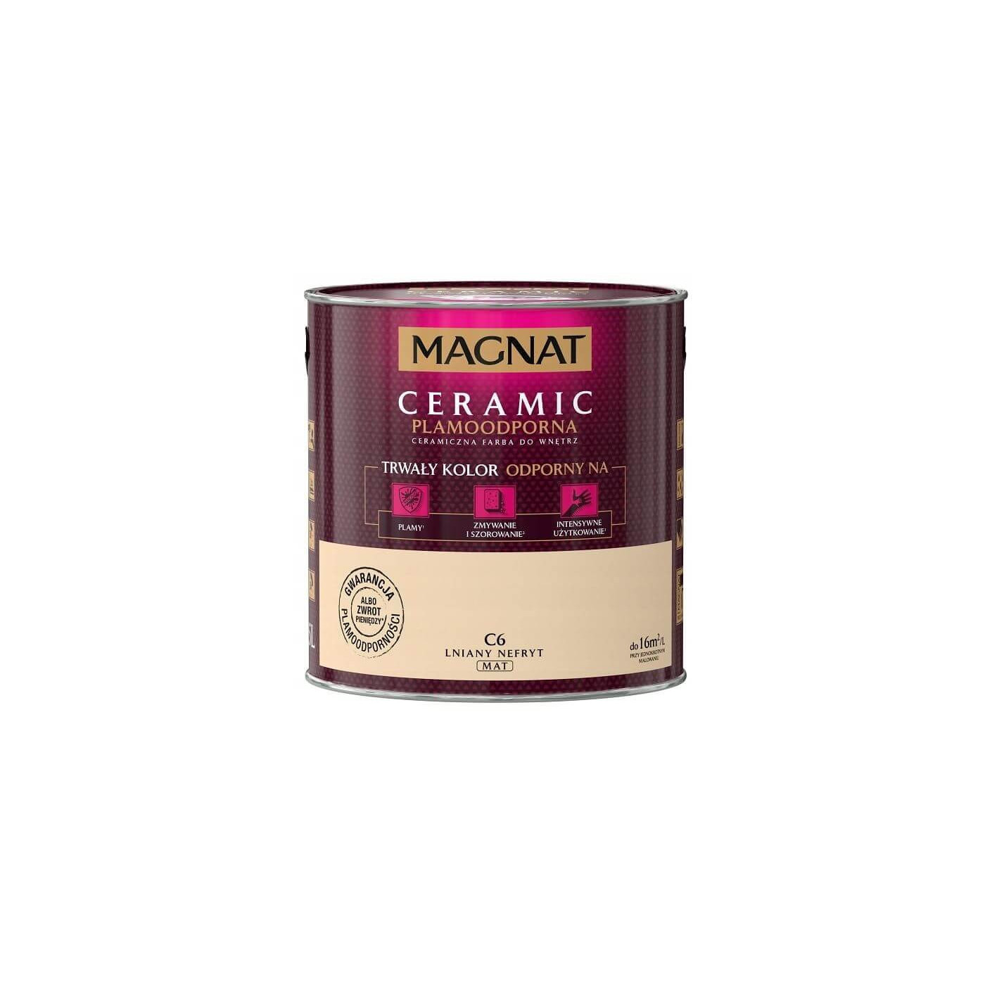 Farba Ceramiczna Magnat Ceramic C6 Lniany Nefryt 2,5l