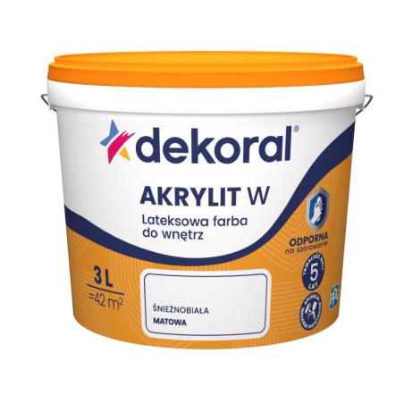 Farba Lateksowa Odporna na Szorowanie Biała 3l Dekoral
