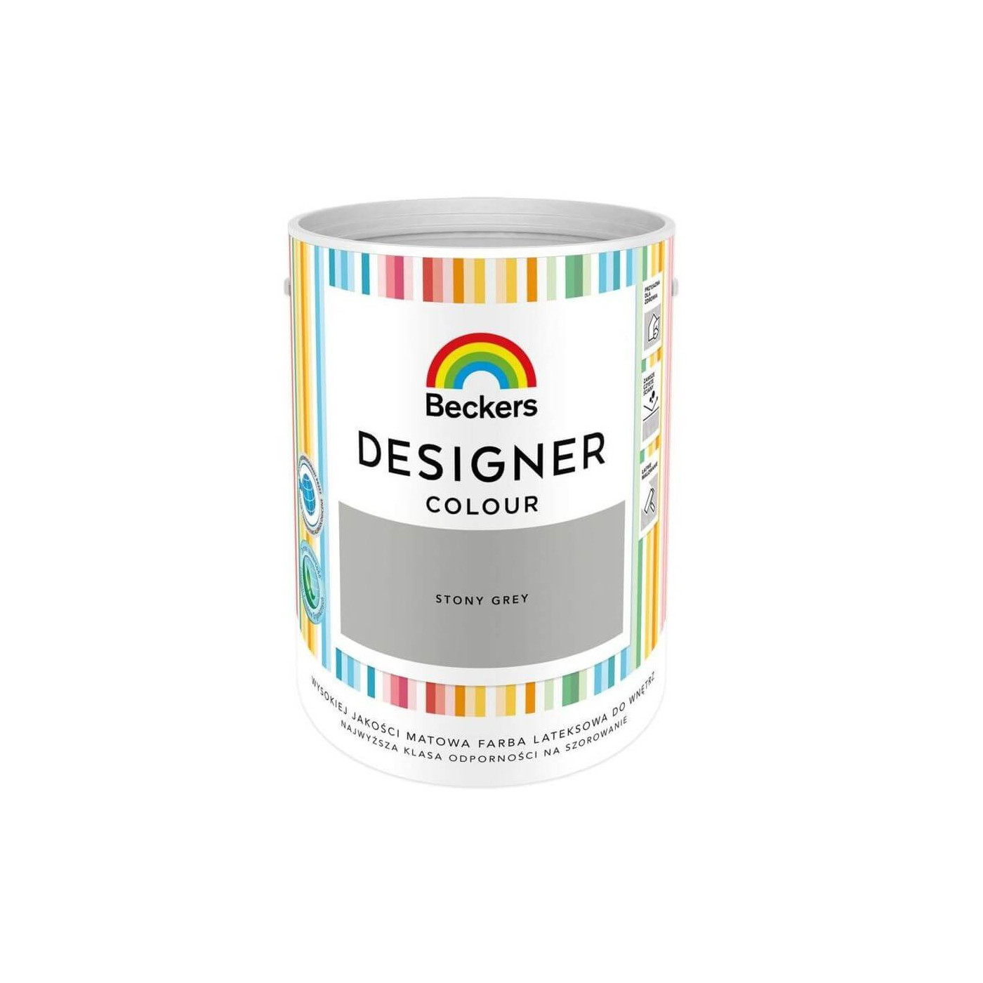 Farba Lateksowa Designer Colour Stony Grey 5L Beckers