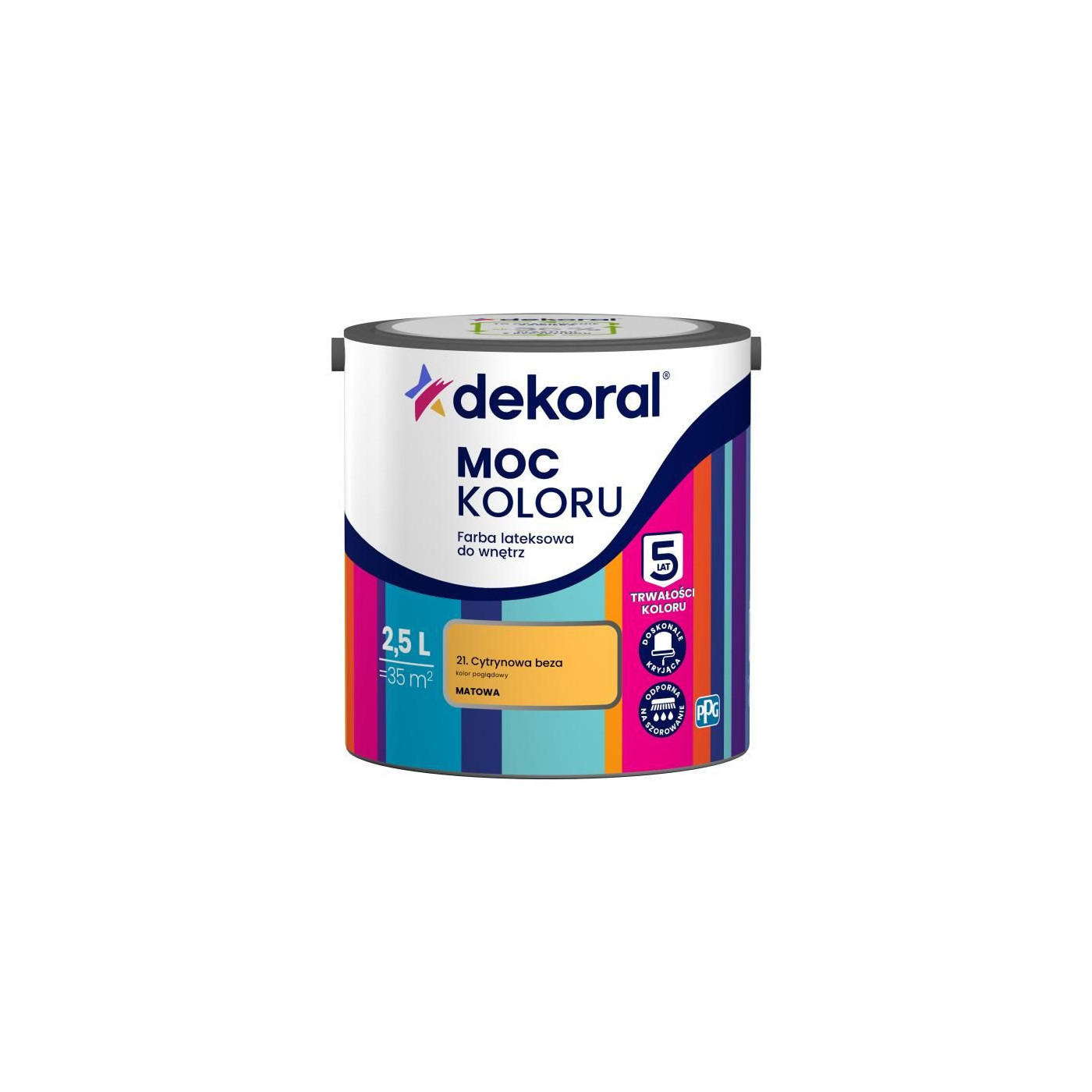 Farba Lateksowa Moc Koloru Cytrynowa Beza 2,5l Dekoral