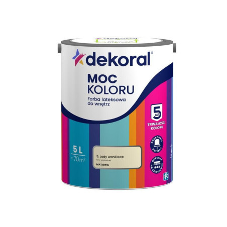 Farba Lateksowa Moc Koloru Lody Waniliowe 5l Dekoral