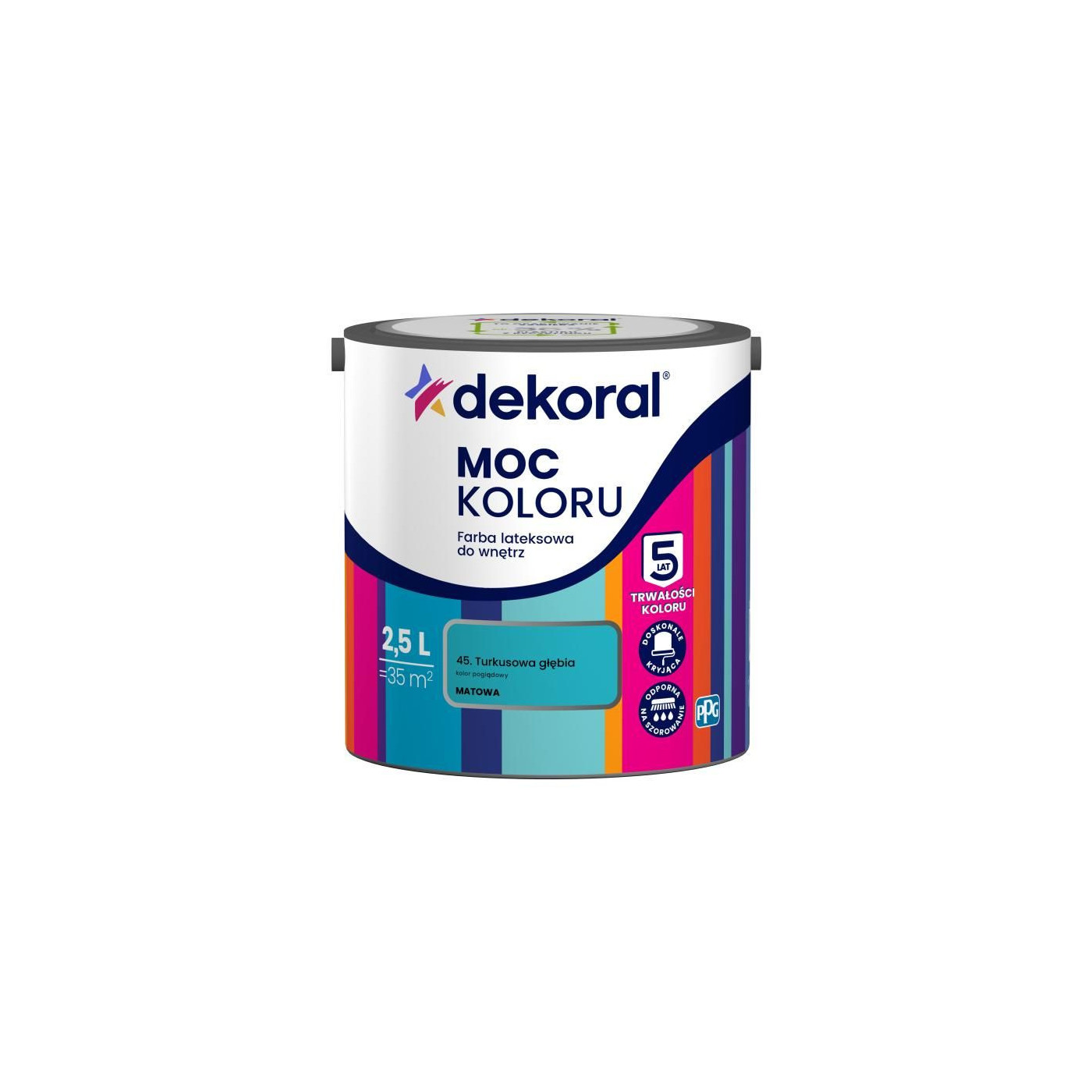 Farba Lateksowa Moc Koloru Turkusowa Głębia 2,5l Dekoral