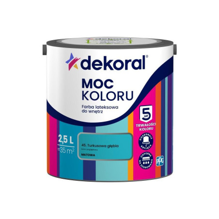 Farba Lateksowa Moc Koloru Turkusowa Głębia 2,5l Dekoral