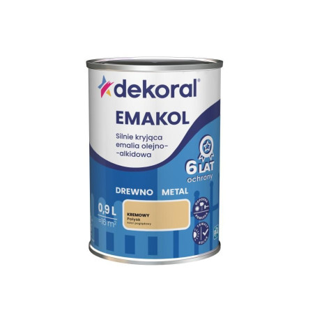 Emalia Olejno-Alkidowa Emakol Strong Kremowy Połysk 0,9L Dekoral