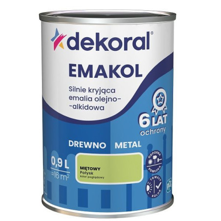 Emalia Olejno-Alkidowa Emakol Strong Miętowy Połysk 0,9L Dekoral