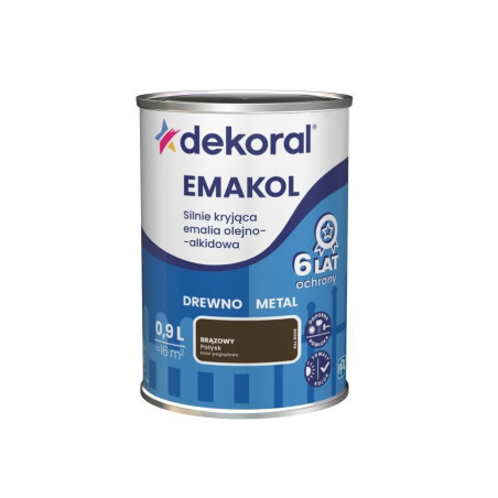 Emalia Olejno-Alkidowa Emakol Strong Brązowy Połysk 0,9L Dekoral