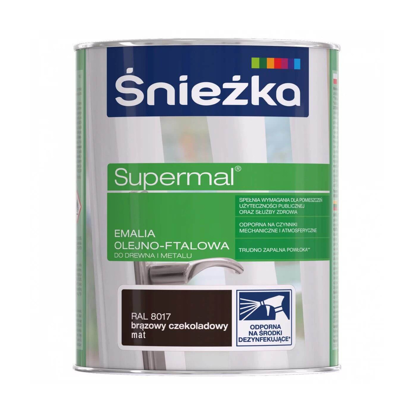 Emalia Olejno-Ftalowa Supermal Brązowy Czekoladowy Mat 0,8L Śnieżka