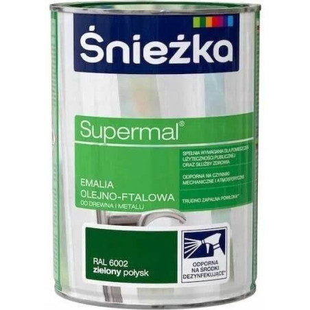 Emalia Olejno-Ftalowa Supermal Zielony 0,8L Połysk Śnieżka