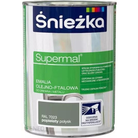 Emalia Olejno-Ftalowa Supermal Popielaty 0,8L Połysk Śnieżka