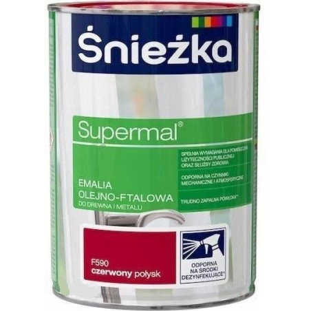Emalia Olejno-Ftalowa Supermal Czerwony F590 0,8L Połysk Śnieżka