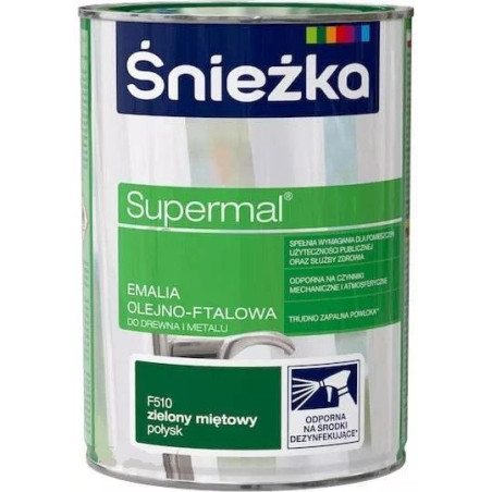 Emalia Olejno-Ftalowa Supermal Zielony Miętowy F510 0,8L Połysk Śnieżka