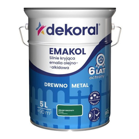 Emalia Olejno-Alkidowa Emakol Strong Zielony Soczysty Połysk 5L Dekoral