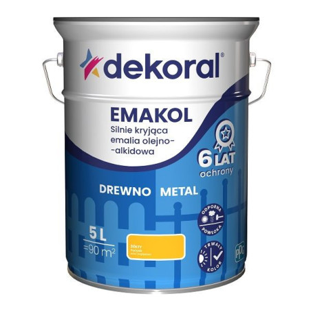 Emalia Olejno-Alkidowa Emakol Strong Żółty Połysk 5L Dekoral
