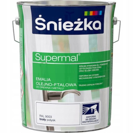 Emalia Olejno-Ftalowa Supermal 10L Biały Połysk Śnieżka