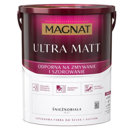 Farba Lateksowa Ultra Matt Śnieżnobiała 5L Magnat