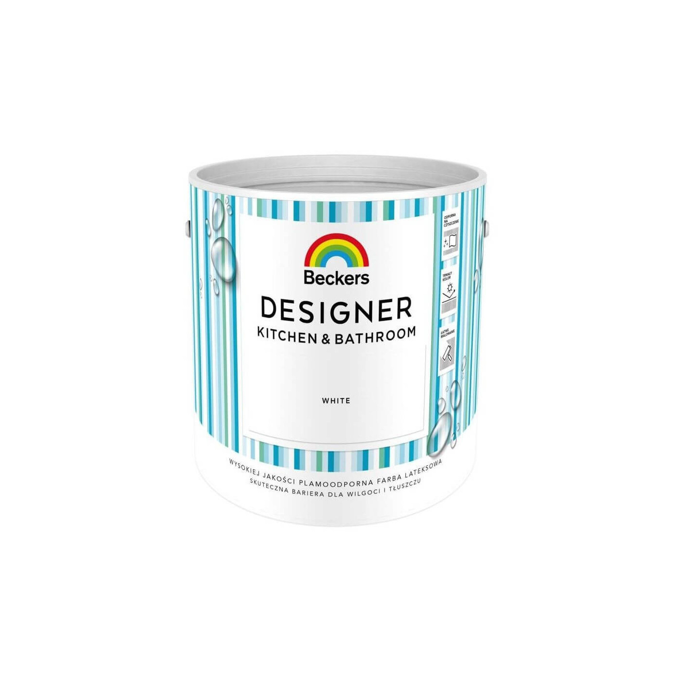 Farba Lateksowa Designer Kitchen & Bathroom White Mat 2,5 L Beckers