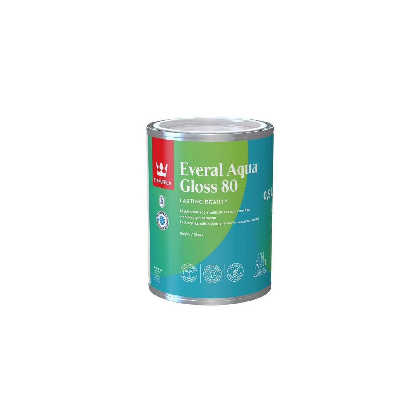 Emalia Akrylowa Everal Aqua Gloss 0,9L Baza-A Tikkurila