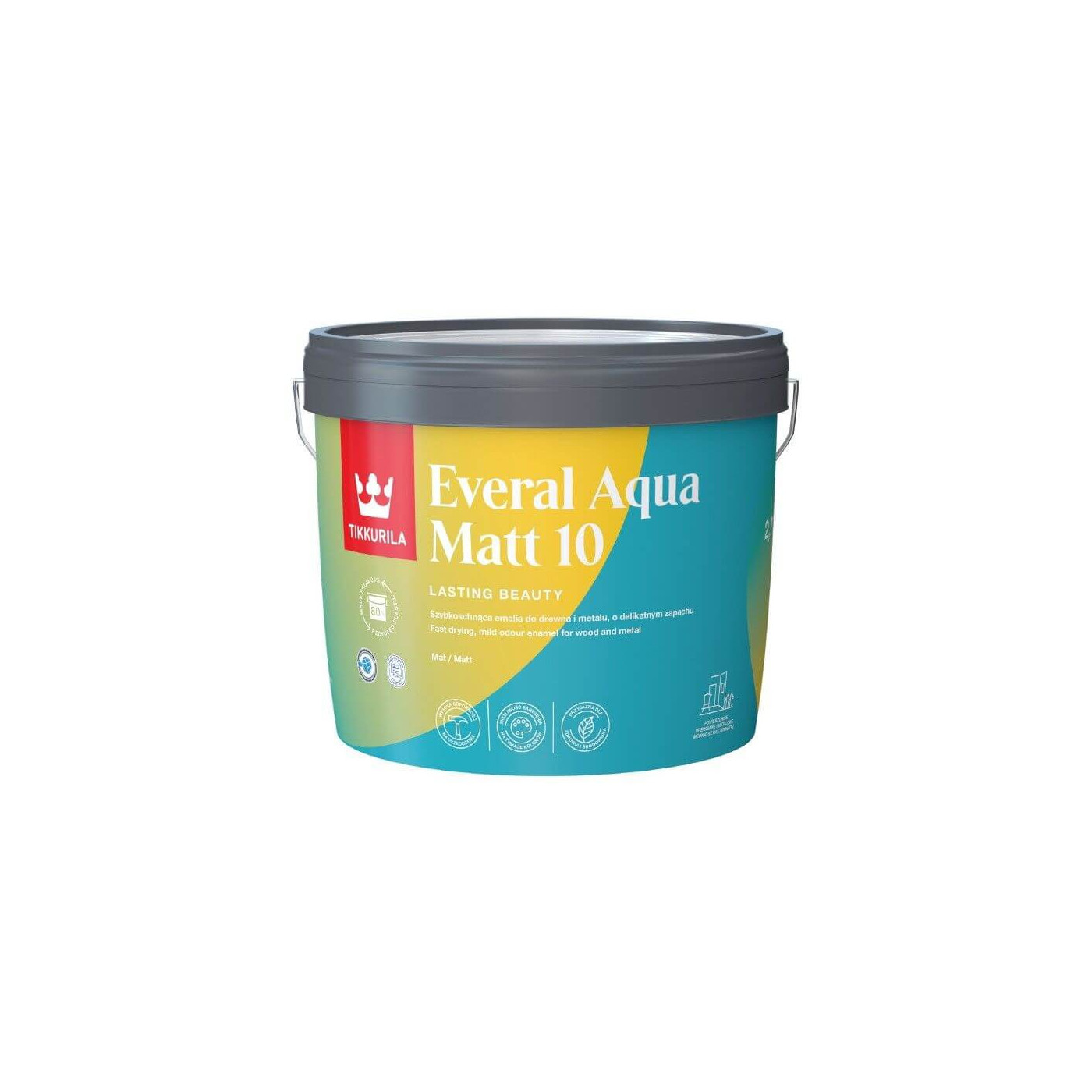 Emalia Akrylowa Everal Aqua Mat 2,7L Baza-A Tikkurila