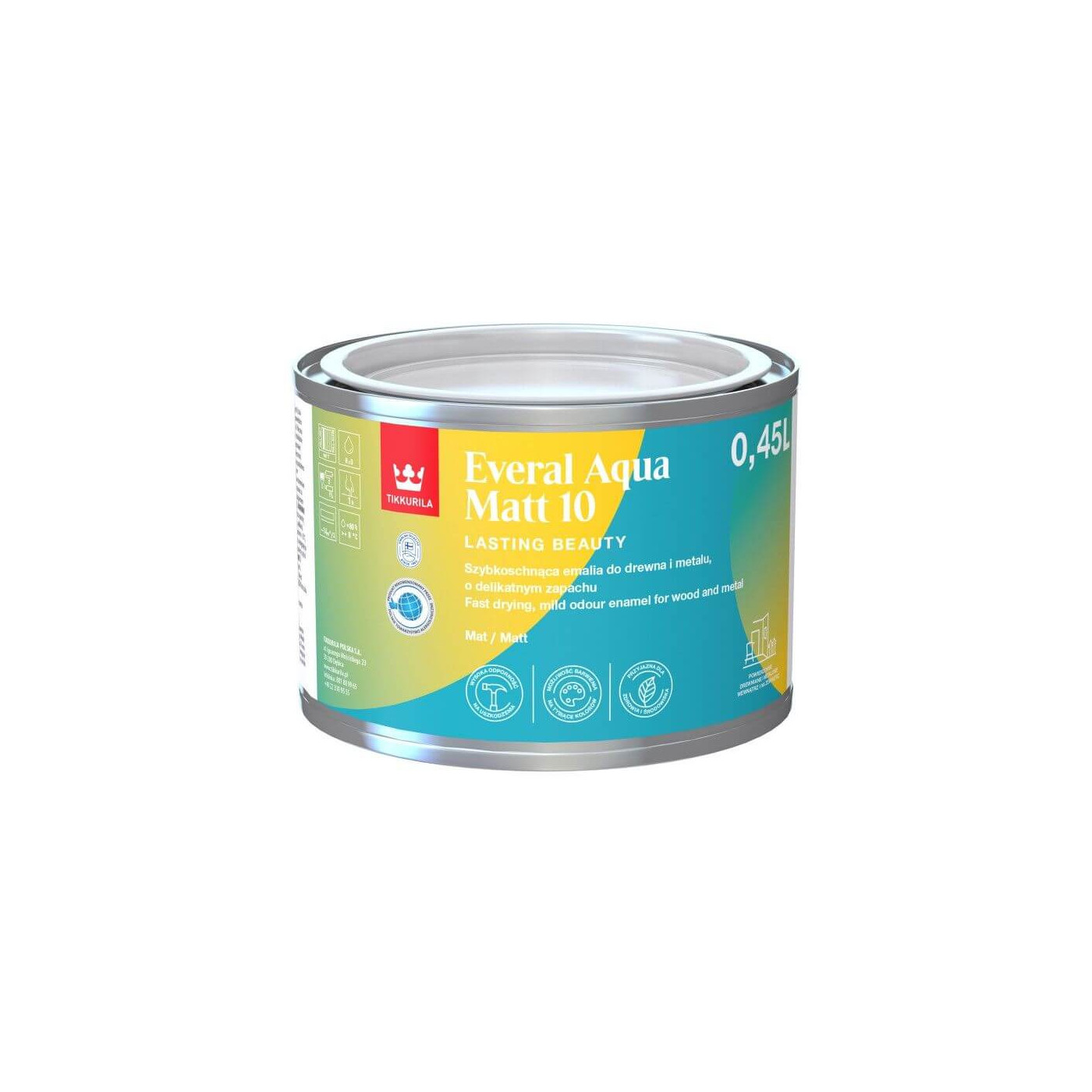 Emalia Akrylowa Everal Aqua Mat 0,45L Baza-C Tikkurila