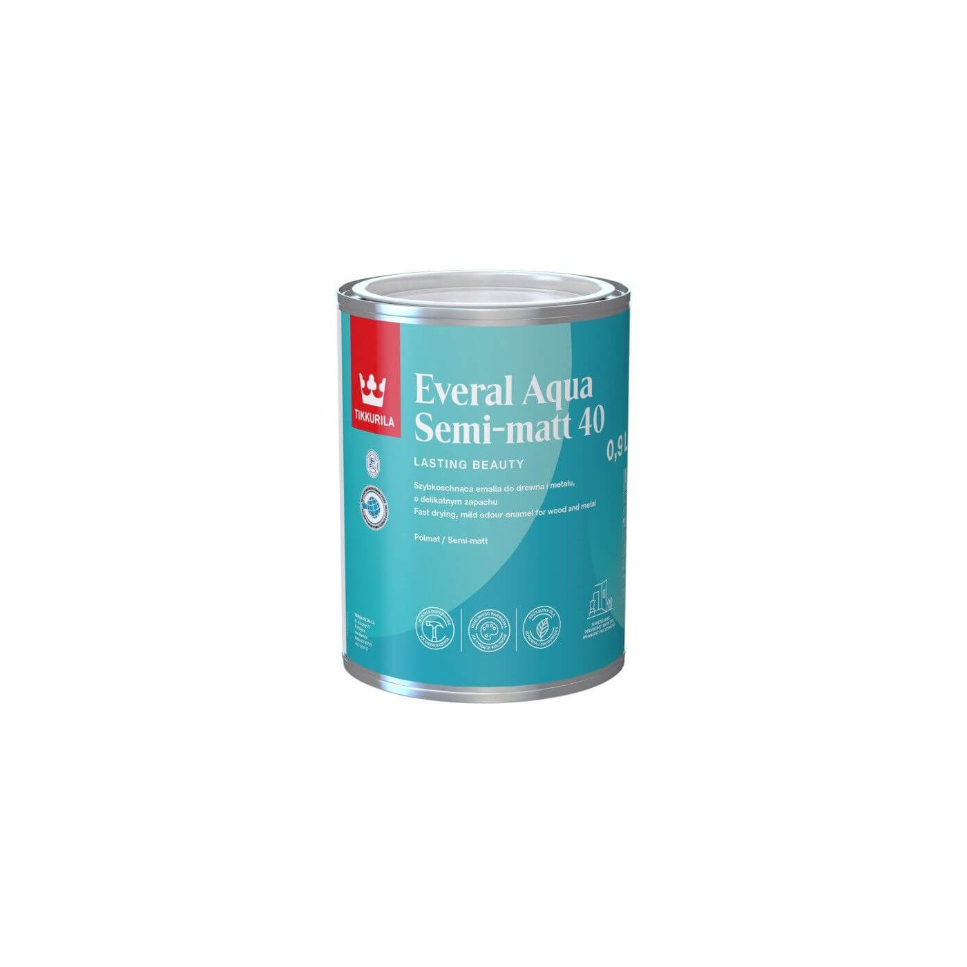 Emalia Akrylowa Everal Aqua Semi Mat 0,9L Baza-C Tikkurila