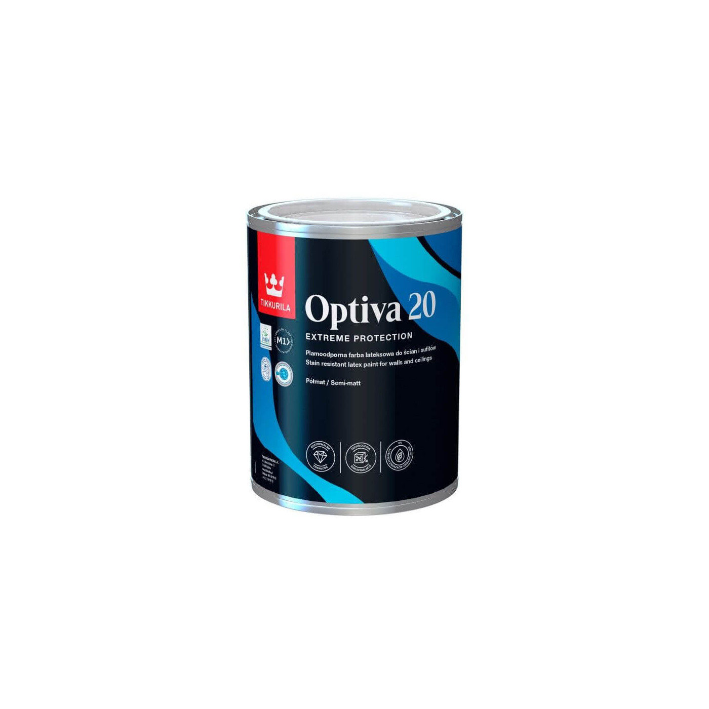 Farba Lateksowa Optiva Semi Matt Baza-A 0,9L Tikkurila