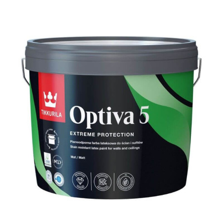 Farba Lateksowa Optiva 5 Matt 9L Baza-A Tikkurila