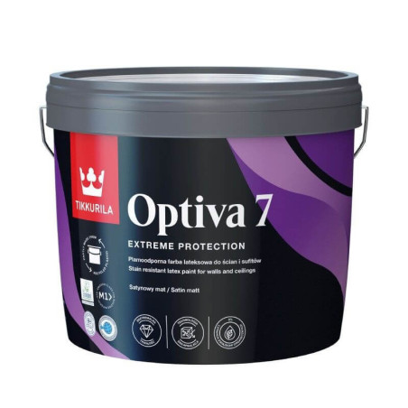 Farba Lateksowa Optiva 7 Satin Matt 9L Baza-A Tikkurila