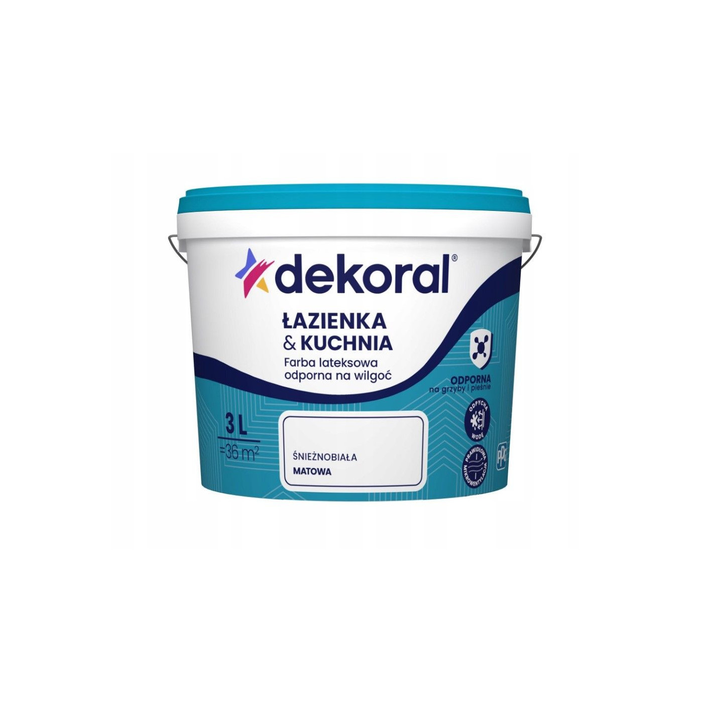 Farba Lateksowa Łazienka&Kuchnia Maleinak Biały Mat 3L Dekoral
