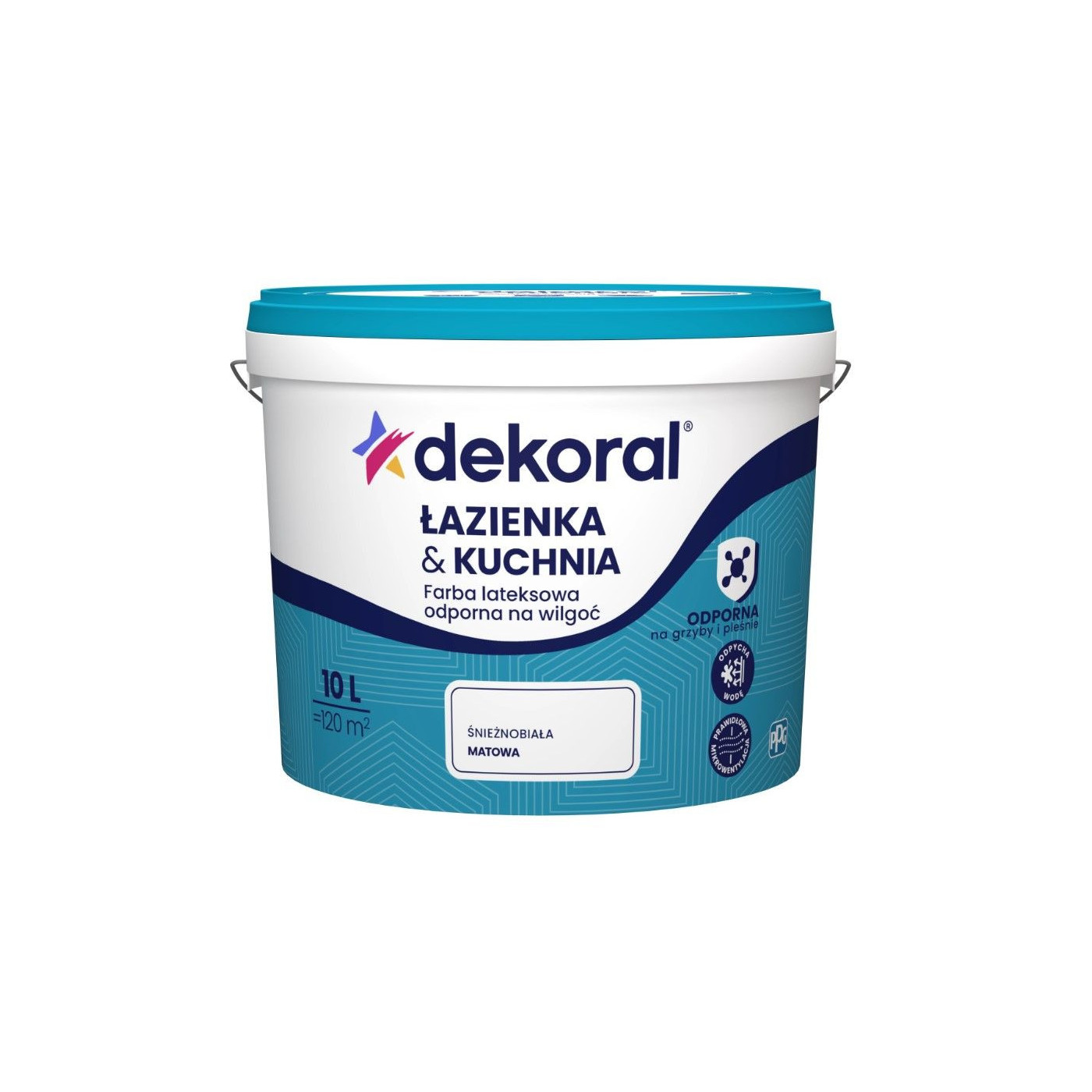 Farba Lateksowa Łazienka&Kuchnia Maleinak Biały Mat 10L Dekoral