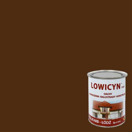 Farba Lowicyn Brązowy RAL8016 10L Polifarb Łódź