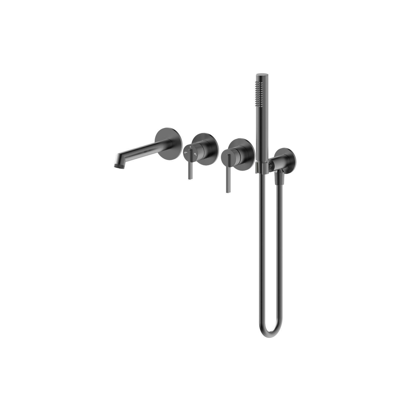 Bateria Wannowa Podtynkowa 4-Otworowa Z Boxem I Zestawem Prysznicowym Ori Gun Metal 08032BN Emporia