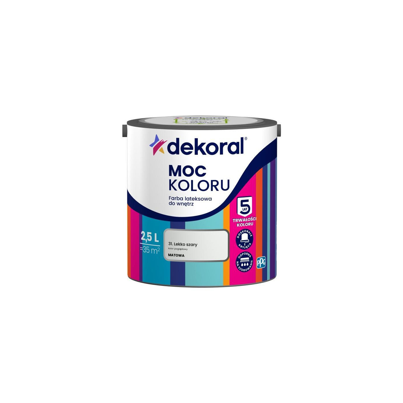 Farba Lateksowa Moc Koloru Lekko Szary 2,5L Dekoral