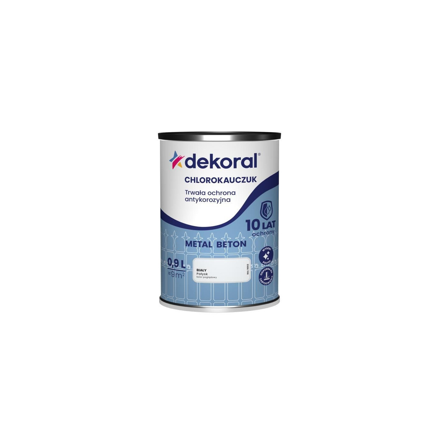 Emalia Chlorokauczukowa Strong Biała RAL 9003 0,9L Dekoral
