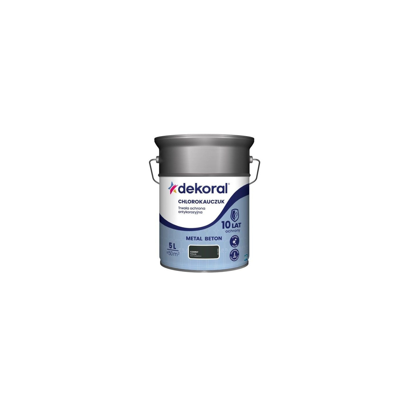 Emalia Chlorokauczukowa Strong Czarna RAL 9005 5L Dekoral