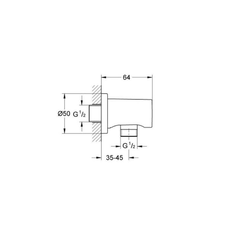 Kolanko Przyłączeniowe Ścienne Rainshower Warm Sunset 27057DA0 Grohe