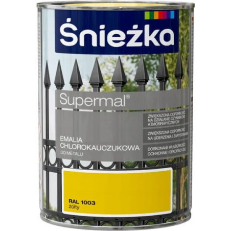 Emalia Chlorokauczukowa Supermal Żółty 0,9L Połysk Śnieżka
