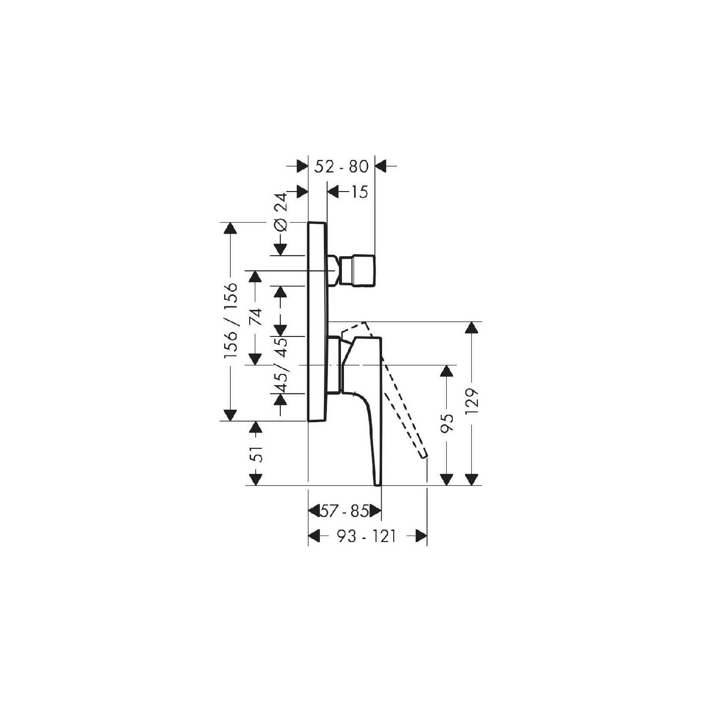 Bateria Wannowa Podtynkowa Metropol 32545000 Hansgrohe