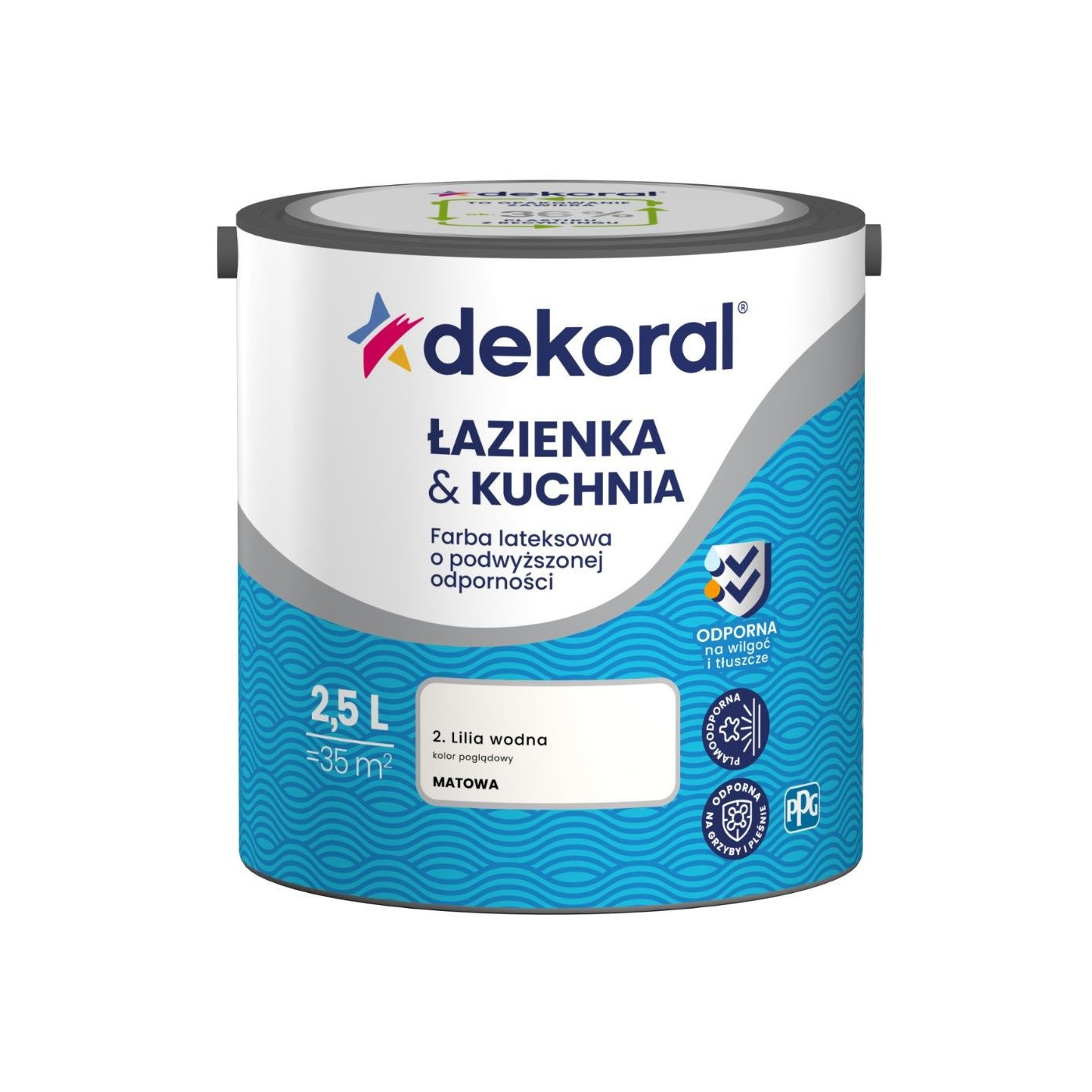 Farba Lateksowa Łazienka&Kuchnia Lilia Wodna 2,5L Dekoral