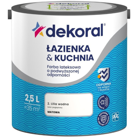 Farba Lateksowa Łazienka&Kuchnia Lilia Wodna 2,5L Dekoral