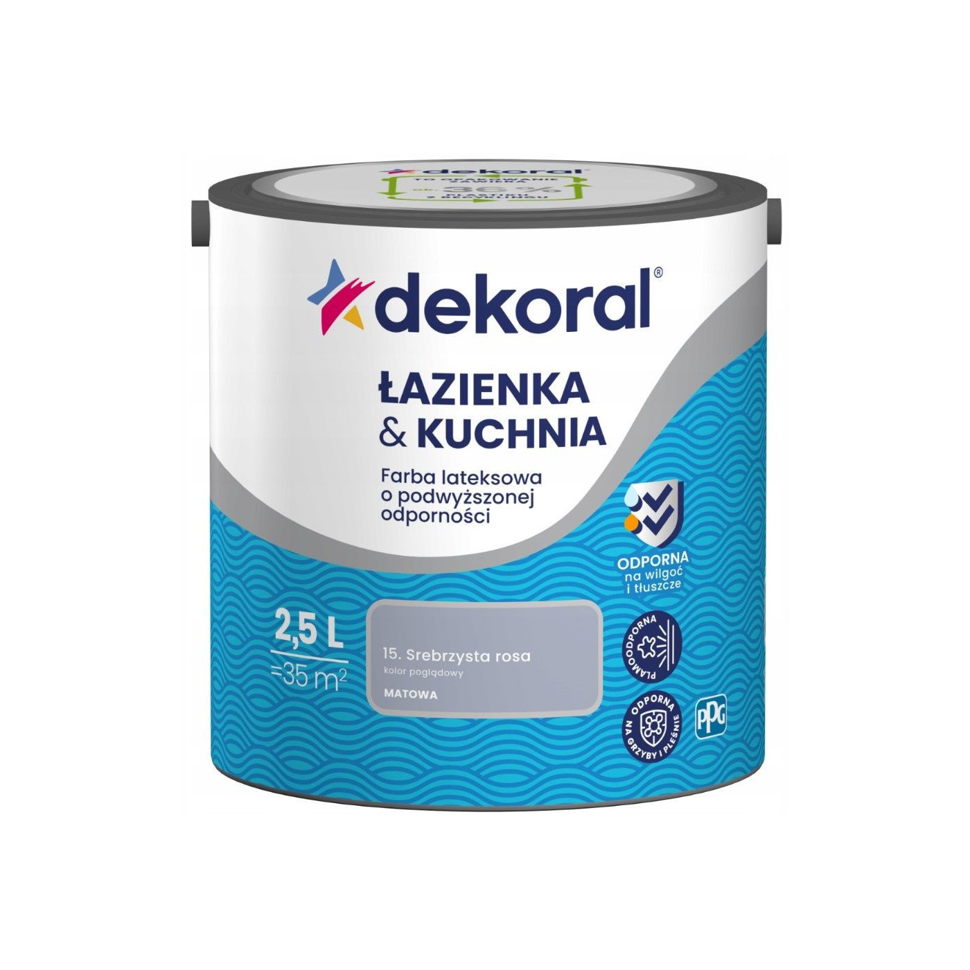 Farba Lateksowa Łazienka&Kuchnia Srebrzysta Rosa 2,5L Dekoral