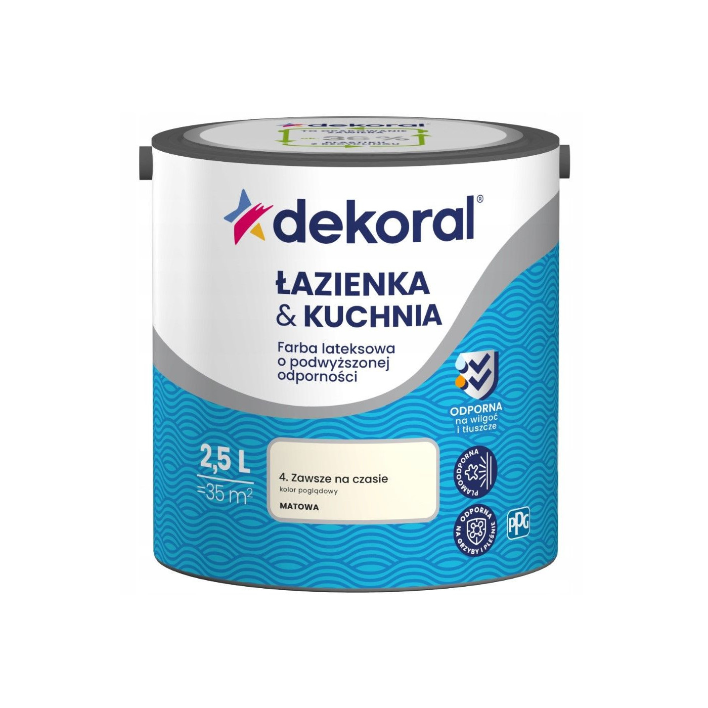 Farba Lateksowa Łazienka&Kuchnia Zawsze Na Czasie 2,5L Dekoral