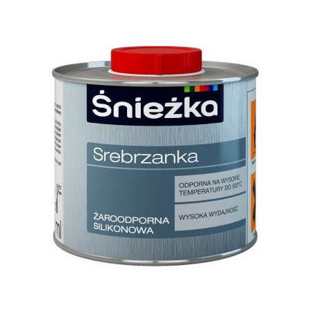 Farba Silikonowa Srebrzanka Żaroodporna Srebrna 0,5L Śnieżka