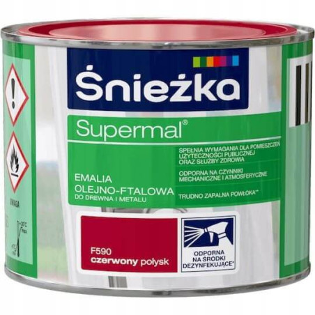 Emalia Olejno-Ftalowa Supermal Czerwony 0,2L Połysk Śnieżka