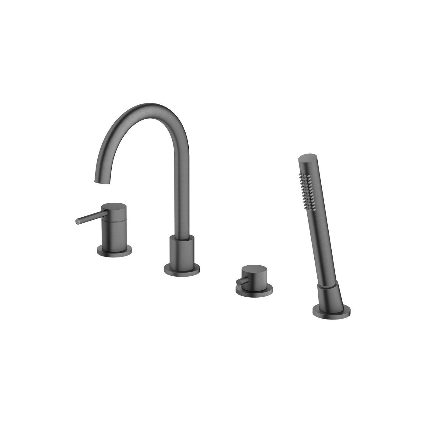 Bateria Wannowa 4-Otworowa Z Zestawem Prysznicowym Fly Gun Metal 03033BN Emporia