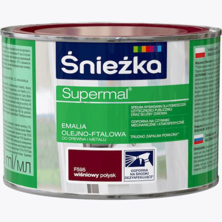Emalia Olejno-Ftalowa Supermal Wiśniowy 0,2L Połysk Śnieżka