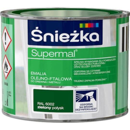Emalia Olejno-Ftalowa Supermal Zielony 0,4L Połysk Śnieżka