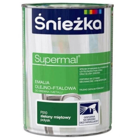 Emalia Olejno-Ftalowa Supermal Zielony Miętowy 0,4L Połysk Śnieżka