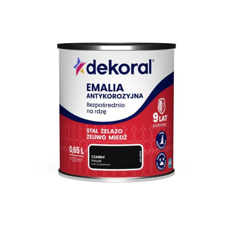 Emalia Antykorozyjna Czarny Poł, 0,65L Dekoral