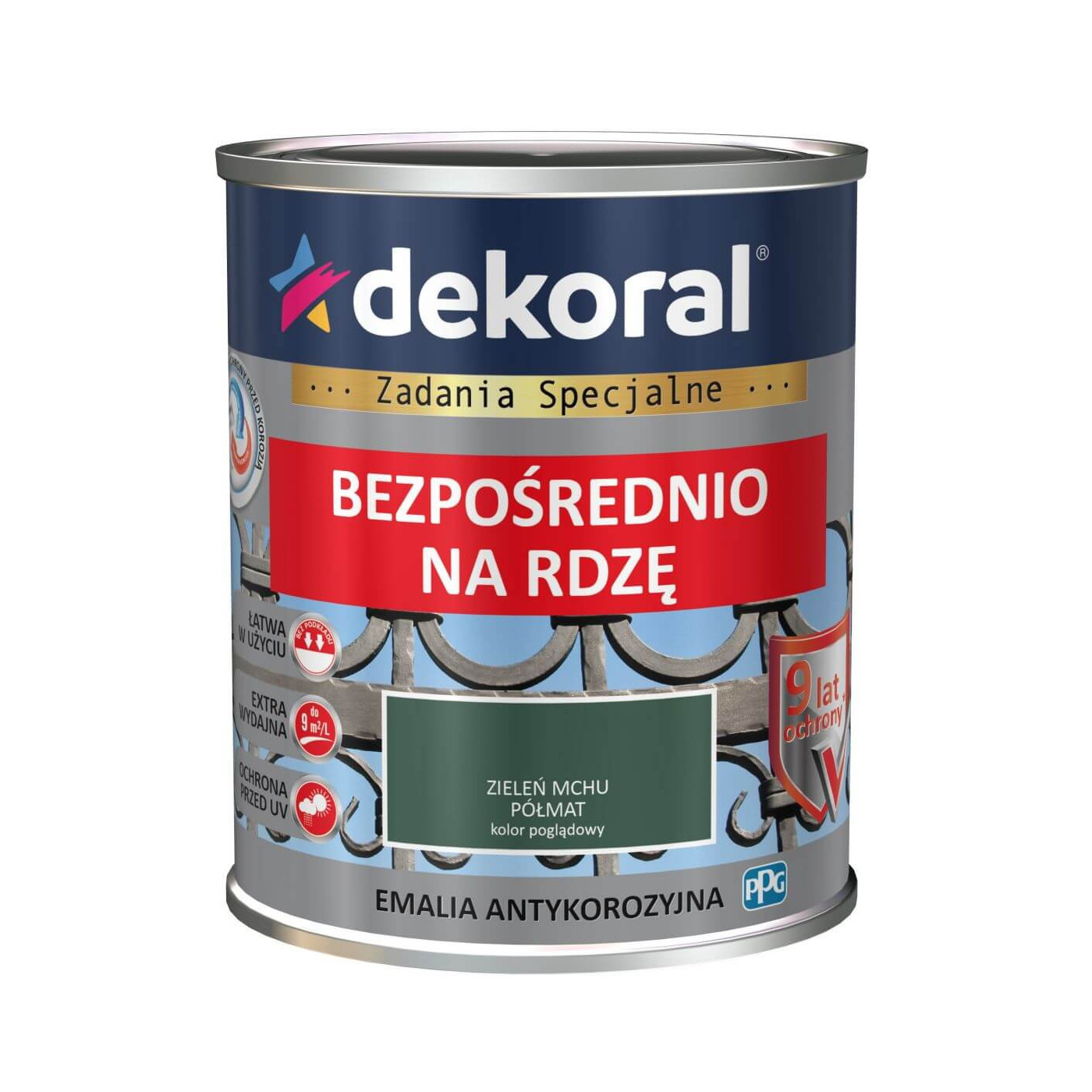 Emalia Antykorozyjna Zieleń Mchu Półmat 0,65L Dekoral