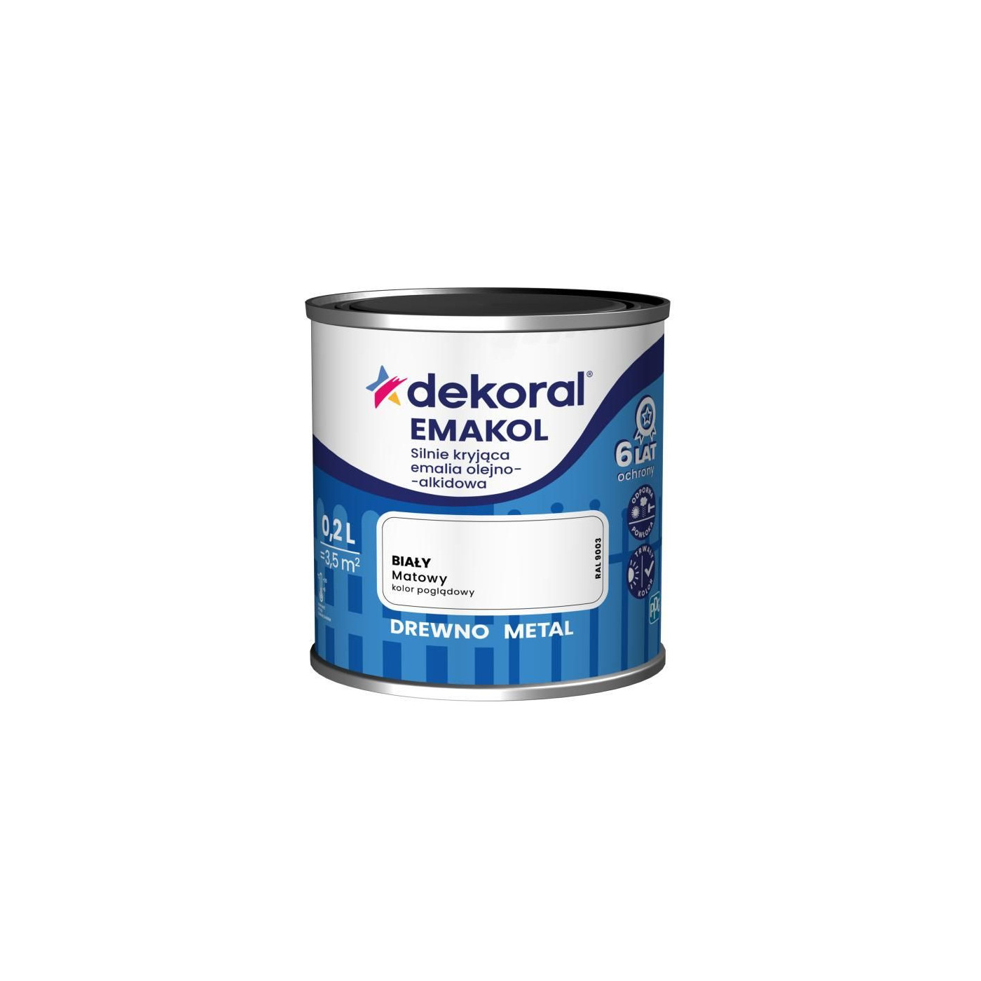 Emalia Olejno-Alkidowa Emakol Strong Biały Mat 0,2L Dekoral